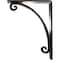 Ekena Millwork Legacy Wrought Iron Bracket, (Triple center brace), Antiqued Brass 2"W x 5 1/2"D x 8"H BKTM02X05X08TLEABS - alternate 4